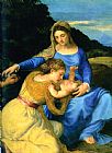 Titian Madonna And Child with The Young St. John The Baptist And St. Catherine [detail]